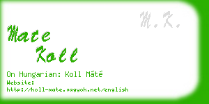 mate koll business card